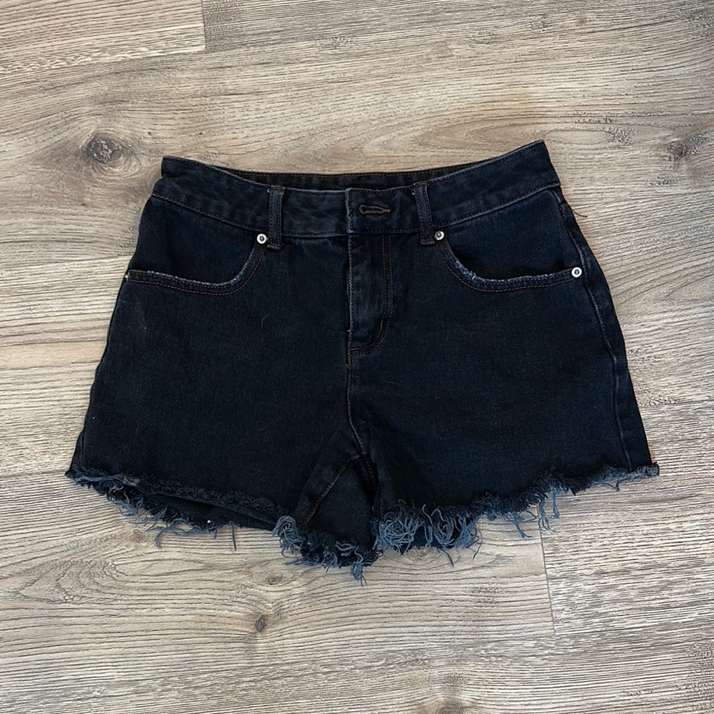 BDG Black Jean Shorts Frayed Hem Cut-Off Style